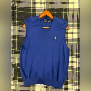 Polo by Ralph Lauren Men's Sweater Vest- Blue / size M/ fine gauge Pima cotton